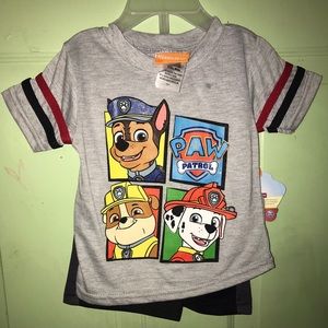 Paw patrol shorts and shirt outfit